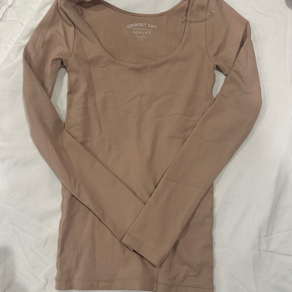 Aeropostale Seriously Soft Sculpt Top in Brown